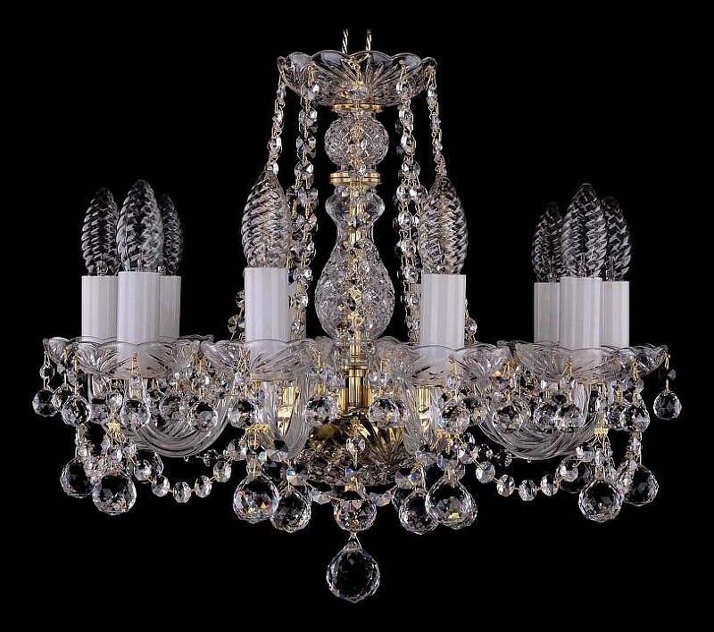 Люстра Bohemia Ivele Crystal 1402 1402/10/141/G/Balls цвет плафона/подвески Прозрачный, цвет арматуры Золото, Прозрачный