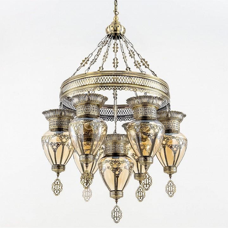 Люстра Citilux Каир CL419263 цвет плафона/подвески Бронза, Бежевый, цвет арматуры Бронза