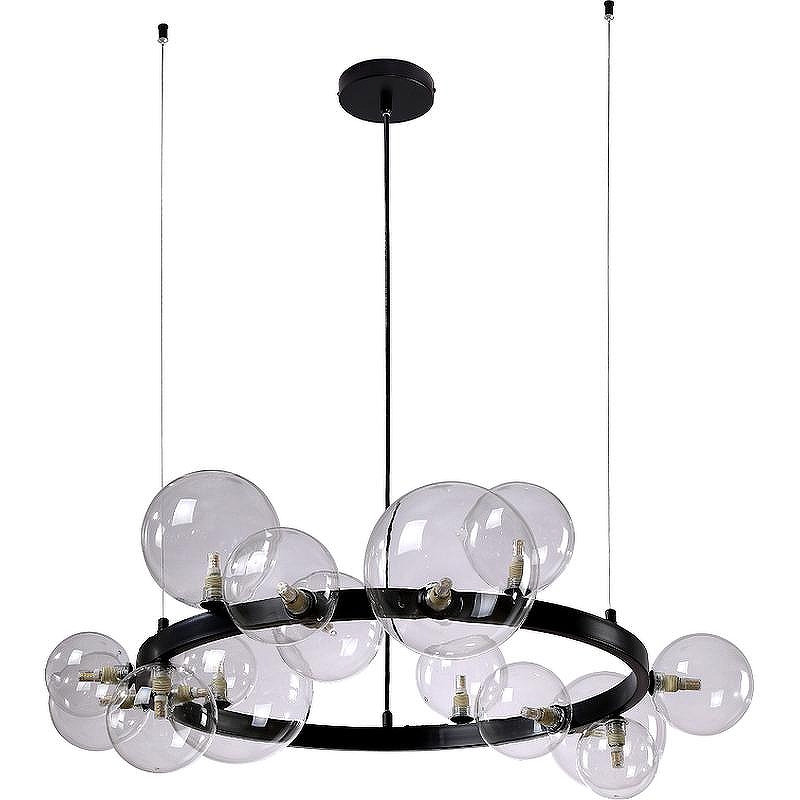Люстра Crystal Lux Agata SP15 V2 Black Transparente цвет плафона/подвески Прозрачный, цвет арматуры Черный