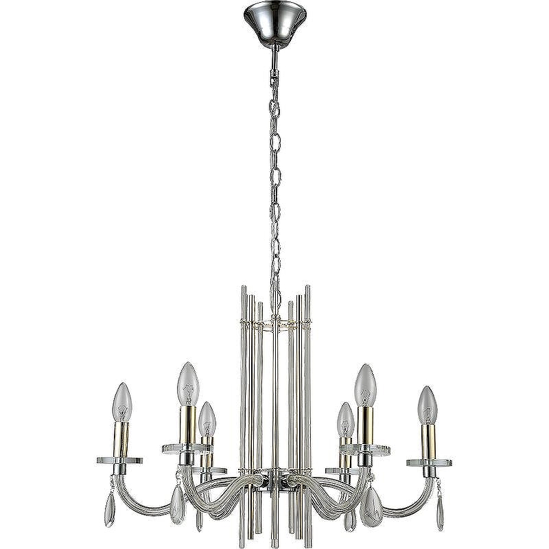Люстра Crystal Lux Aurelio SP6 Gold Chrome Transparent цвет арматуры Прозрачный, Хром, Золото