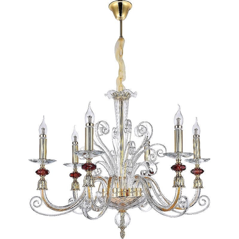 Люстра Crystal Lux Catarina SP6 V2 Gold Transparent Cognac цвет арматуры Золото, Прозрачный