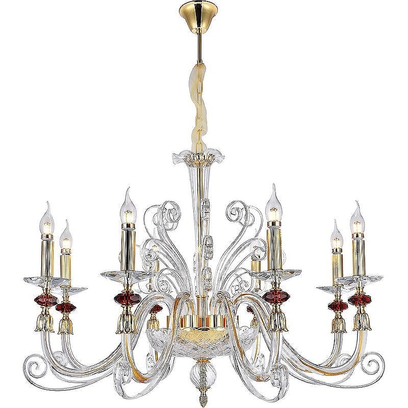 Люстра Crystal Lux Catarina SP8 V2 Gold Transparent Cognac цвет арматуры Золото, Прозрачный