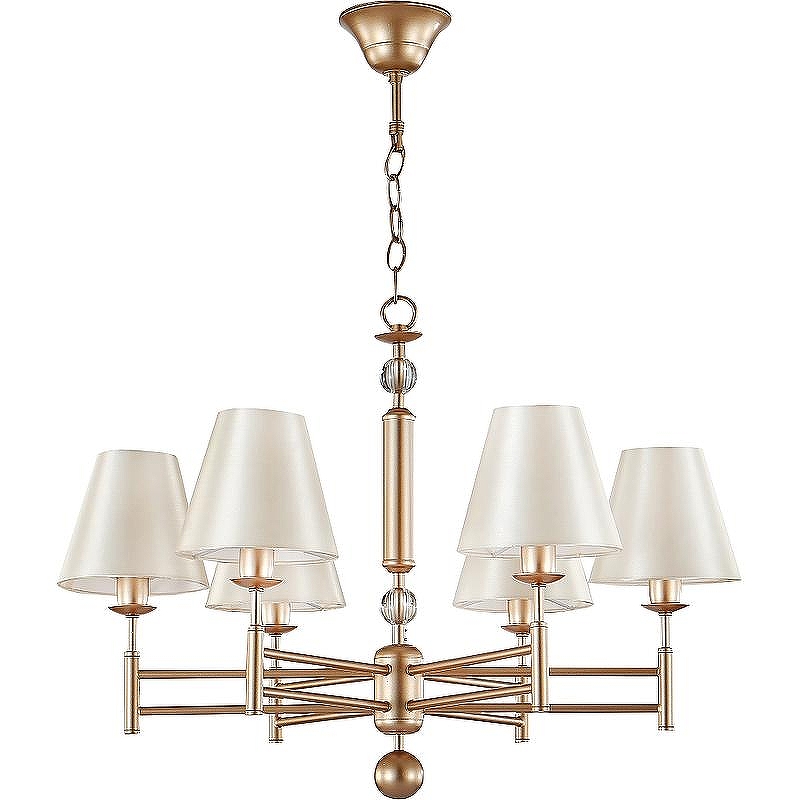 Люстра Crystal Lux Flavio SP6 Gold цвет плафона/подвески Бежевый, цвет арматуры Золото