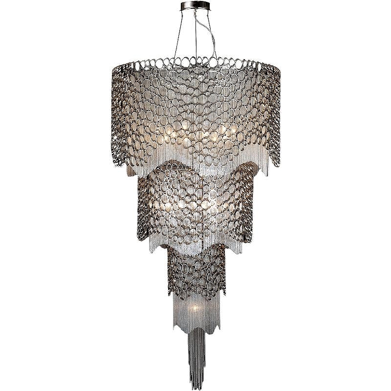 Люстра Crystal Lux Hauberk SP-PL12+8+4 цвет плафона/подвески Прозрачный, цвет арматуры Никель