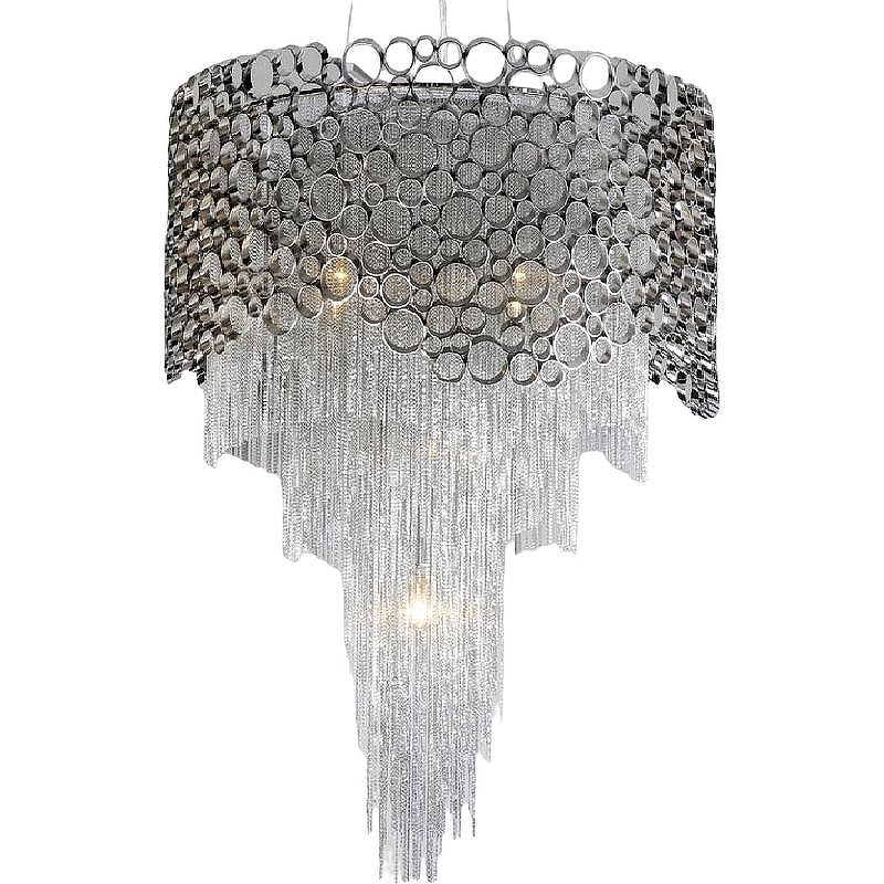Люстра Crystal Lux Hauberk SP-PL8 D60 цвет плафона/подвески Прозрачный, цвет арматуры Никель