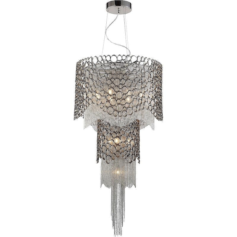 Люстра Crystal Lux Hauberk SP-PL8+4 цвет плафона/подвески Прозрачный, цвет арматуры Никель