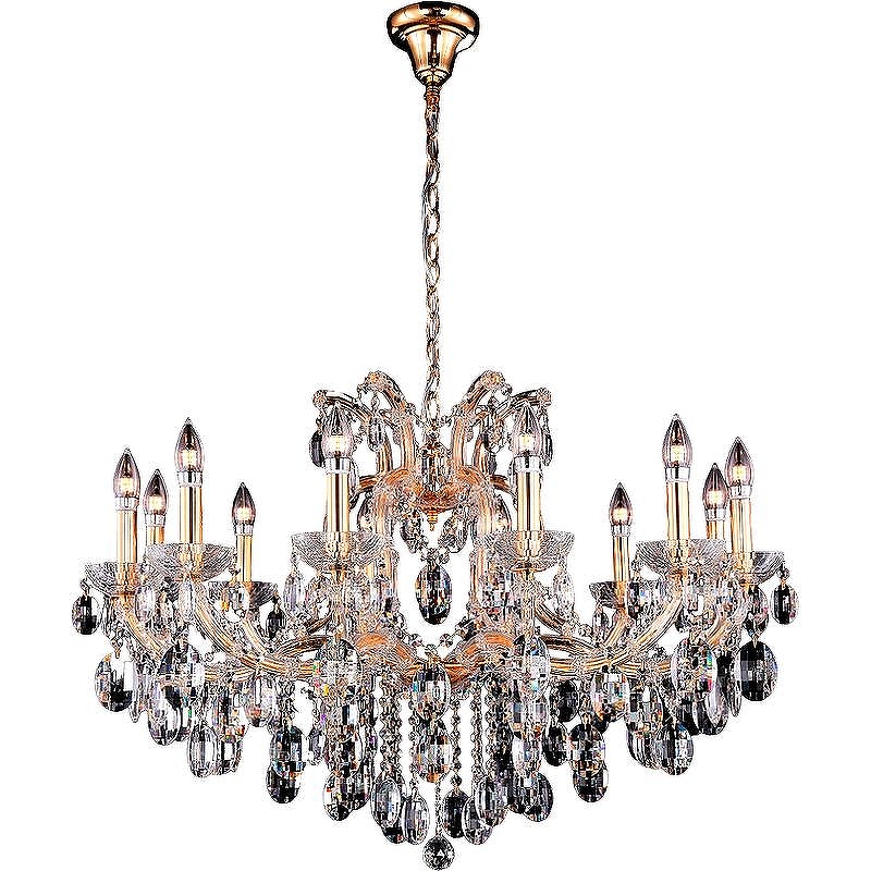 Люстра Crystal Lux Hollywood SP12 Gold цвет плафона/подвески Прозрачный, цвет арматуры Золото