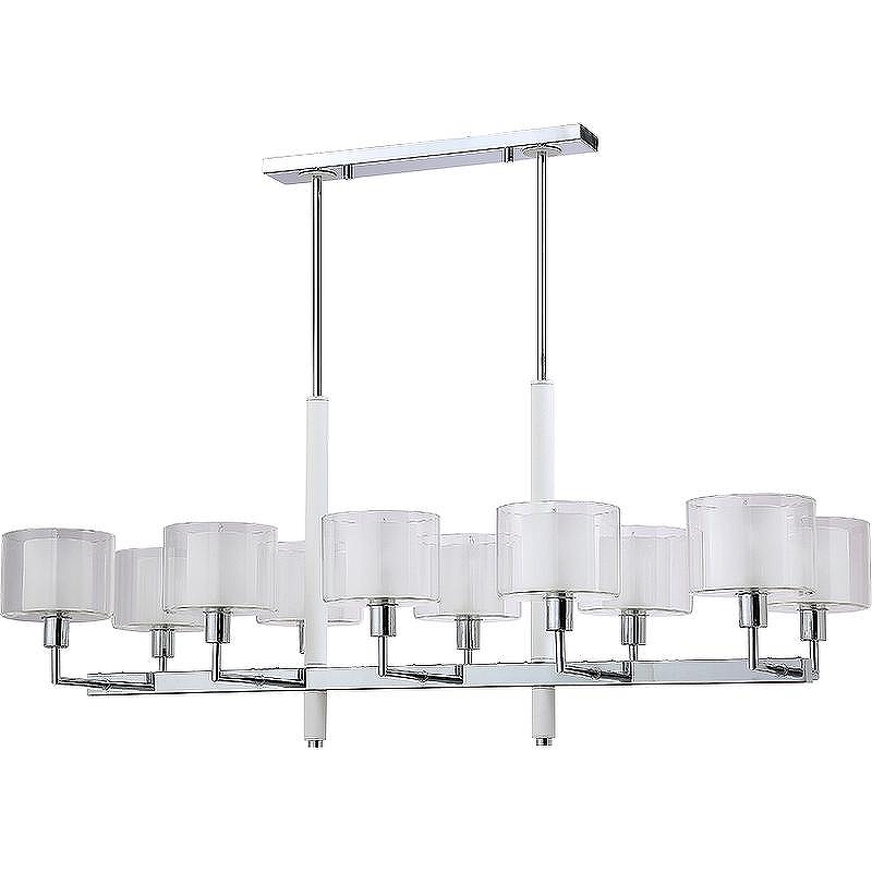Люстра Crystal Lux Maestro SP-PL10 L1100 Chrome цвет плафона/подвески Прозрачный, Белый, цвет арматуры Белый, Хром
