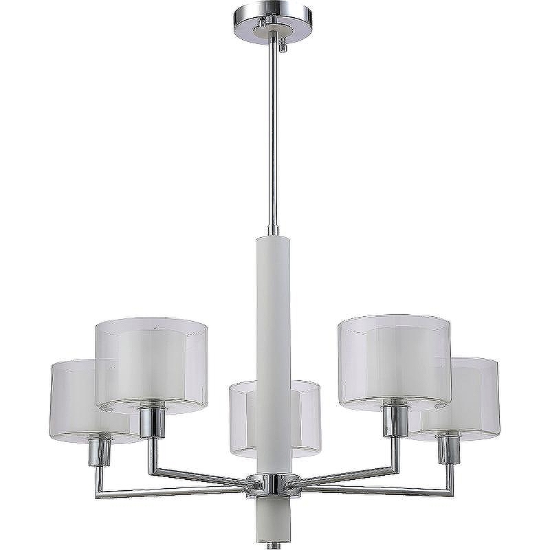 Люстра Crystal Lux Maestro SP-PL5 Chrome цвет плафона/подвески Прозрачный, Белый, цвет арматуры Белый, Хром