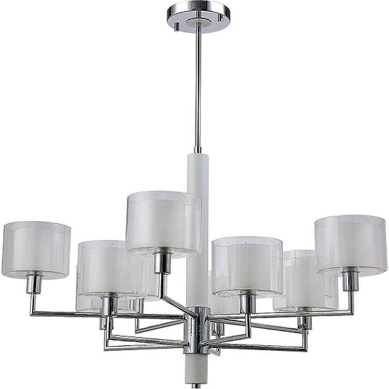 Люстра Crystal Lux Maestro SP-PL5+5 Chrome цвет плафона/подвески Прозрачный, Белый, цвет арматуры Белый, Хром