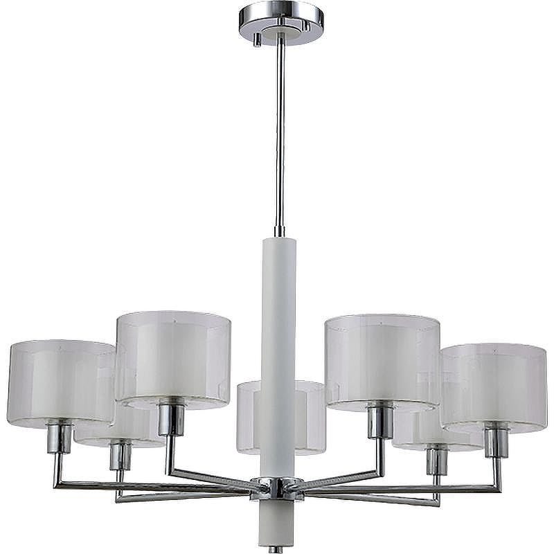 Люстра Crystal Lux Maestro SP-PL7 Chrome цвет плафона/подвески Прозрачный, Белый, цвет арматуры Белый, Хром