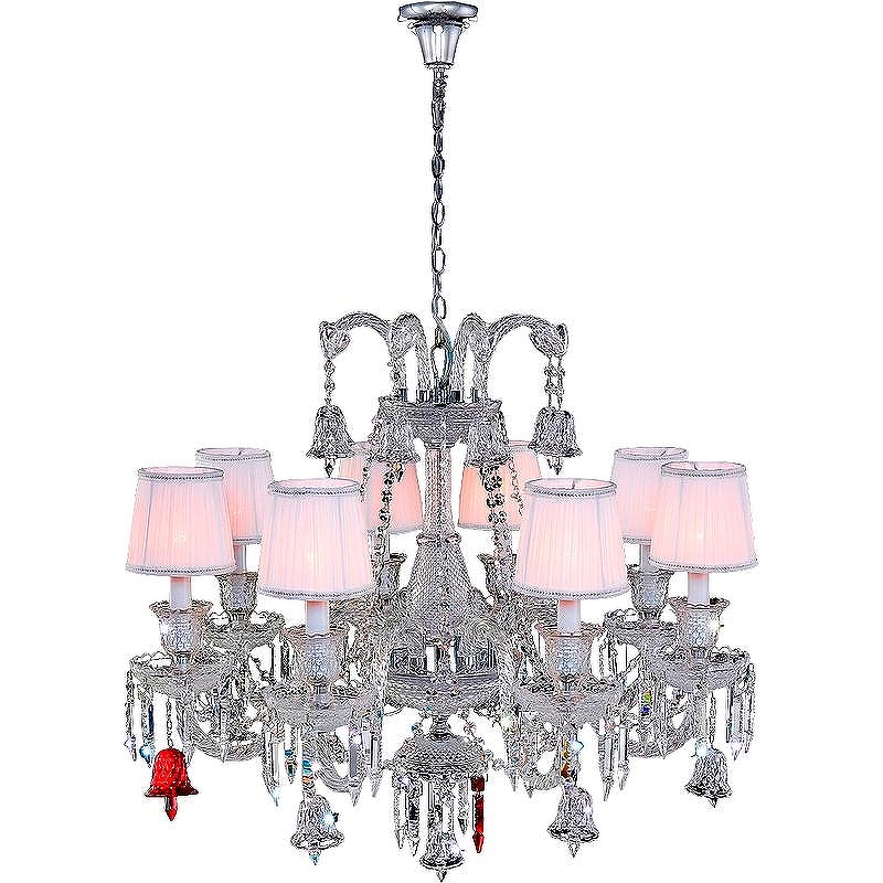 Люстра Crystal Lux Princess SP8 цвет плафона/подвески Белый, цвет арматуры Прозрачный, Хром