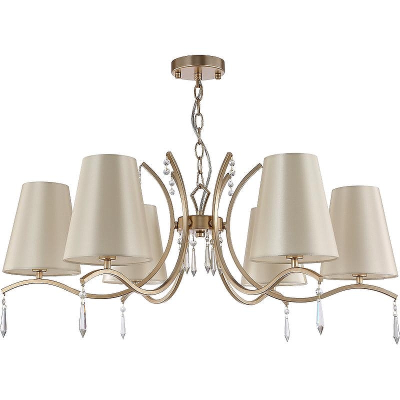 Люстра Crystal Lux Renata SP6 Gold цвет плафона/подвески Бежевый, цвет арматуры Золото