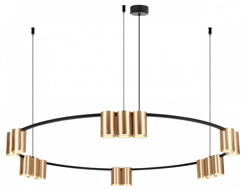 Люстра Denkirs Orb1t DK4067-BK+SG цвет плафона/подвески Золото, цвет арматуры Золото