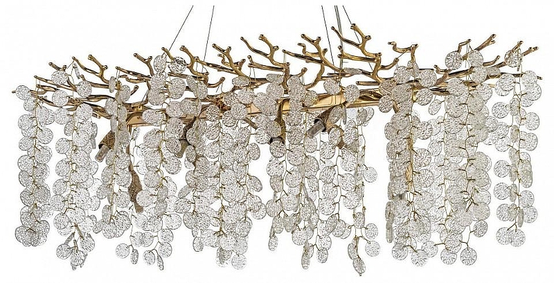 Люстра Dio D’Arte Tavenna Tavenna H 1.5.120x40.102 G цвет плафона/подвески Прозрачный, цвет арматуры Золото