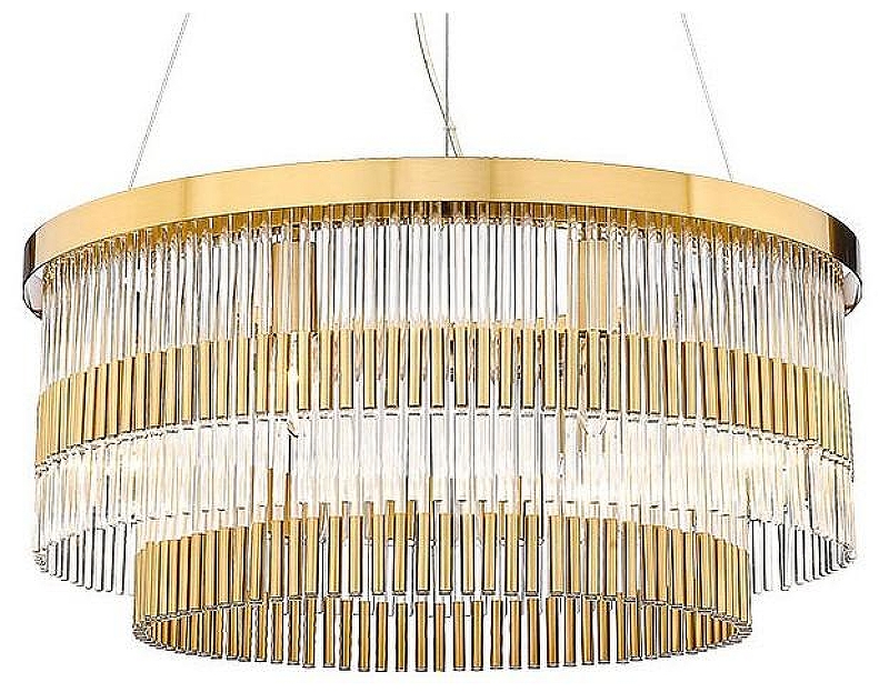 Люстра Divinare Brillante 6813/17 LM-8 цвет плафона/подвески Прозрачный, цвет арматуры Латунь