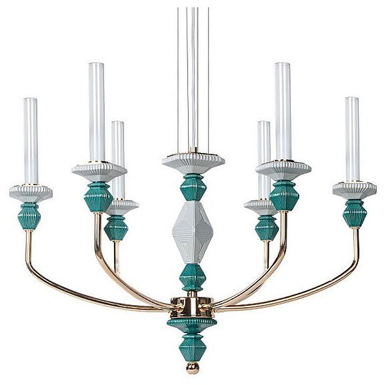 Люстра Divinare Capello 4947/01 SP-6 цвет плафона/подвески Прозрачный, цвет арматуры Золото