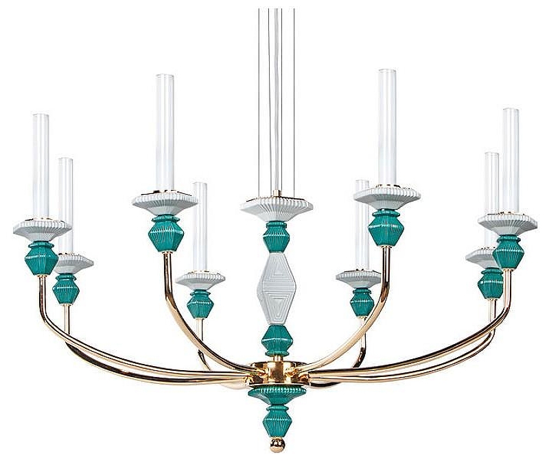 Люстра Divinare Capello 4947/01 SP-8 цвет плафона/подвески Прозрачный, цвет арматуры Золото