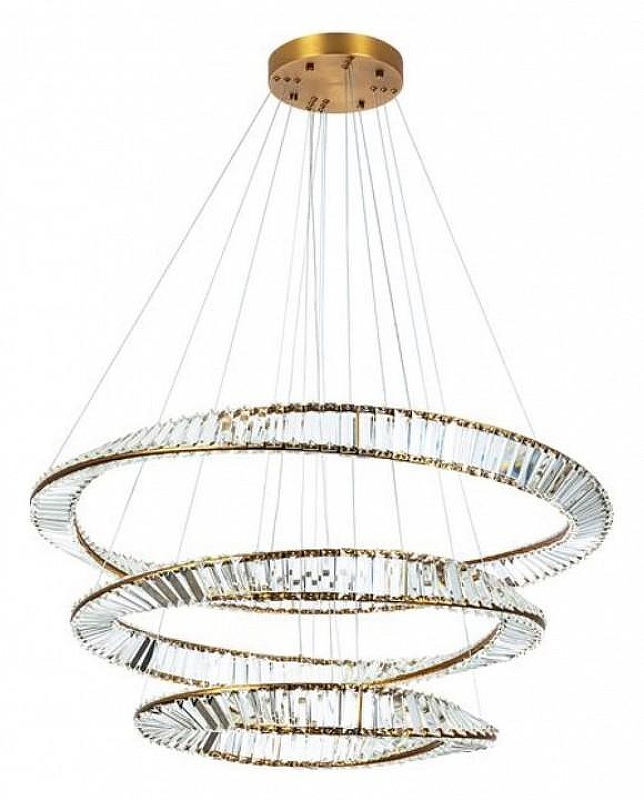 Люстра Divinare Millie 1136/17 SP-140 цвет плафона/подвески Прозрачный, цвет арматуры Латунь