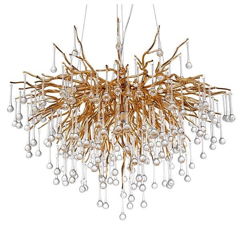 Люстра Divinare Salice 3132/01 SP-10 цвет плафона/подвески Прозрачный, цвет арматуры Золото