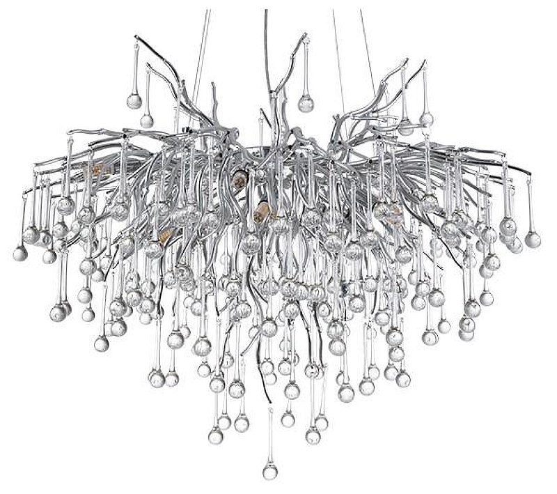 Люстра Divinare Salice 3132/26 SP-10 цвет плафона/подвески Прозрачный, цвет арматуры Серебро