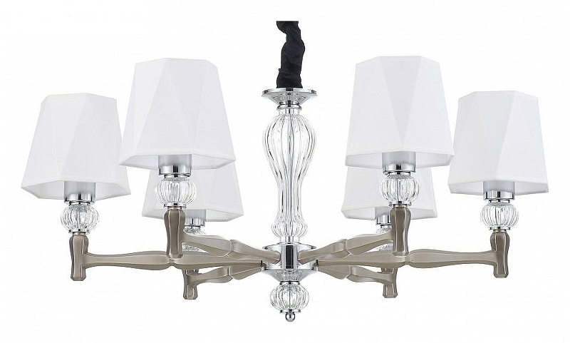 Люстра Escada Arcadia 672/6S Nickel цвет плафона/подвески Белый, цвет арматуры Прозрачный, Никель