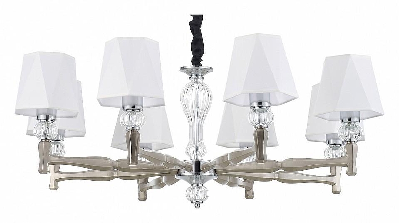 Люстра Escada Arcadia 672/8S Nickel цвет плафона/подвески Белый, цвет арматуры Прозрачный, Никель