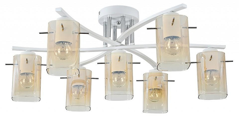 Люстра Escada IBERIS 1101/7P White цвет плафона/подвески Янтарный, цвет арматуры Белый