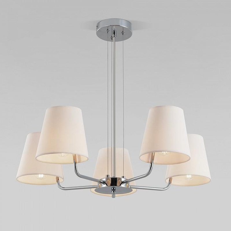 Люстра Eurosvet Amaretto 60155/5 хром цвет плафона/подвески Бежевый, цвет арматуры Хром
