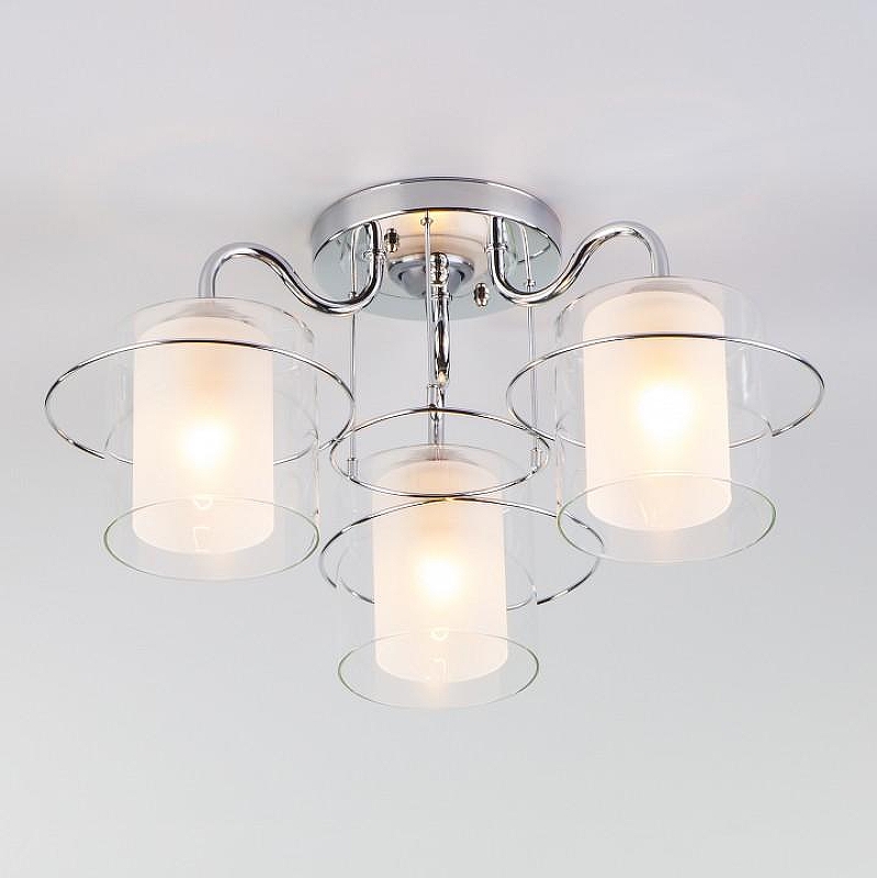Люстра Eurosvet Darcy 30160/3 хром цвет плафона/подвески Белый, Прозрачный, цвет арматуры Хром