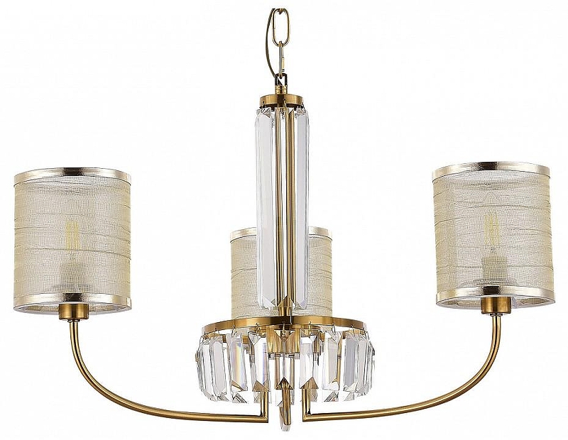 Люстра EVOLUCE Ellisse SLE1119-303-03 цвет плафона/подвески Бежевый, цвет арматуры Латунь