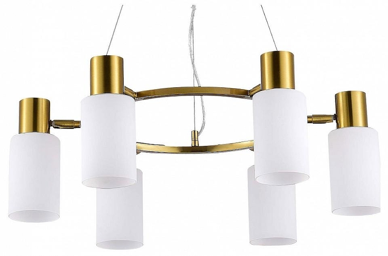 Люстра EVOLUCE Gessi SLE1139-303-06 цвет плафона/подвески Белый, цвет арматуры Латунь