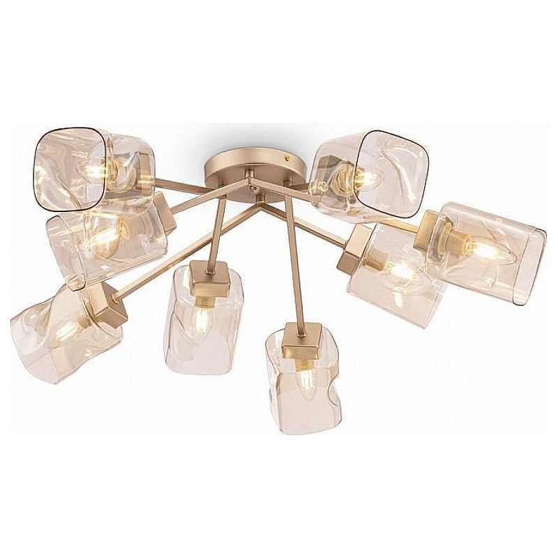 Люстра Freya Isabella FR5095CL-08G цвет плафона/подвески Оранжевый, цвет арматуры Латунь