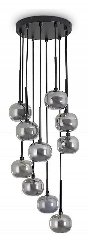 Люстра Freya Shimmer FR5435PL-10B цвет плафона/подвески Светло-серый, цвет арматуры Черный