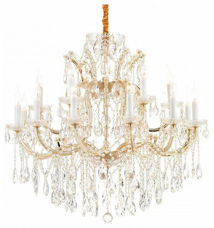 Люстра iLamp Diamond 6071-18 GD+CL цвет плафона/подвески Прозрачный, цвет арматуры Золото