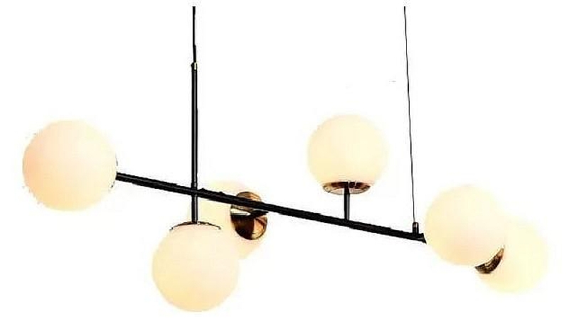Люстра iLamp Golden 9136P/6 BK-WH цвет плафона/подвески Белый, цвет арматуры Черный