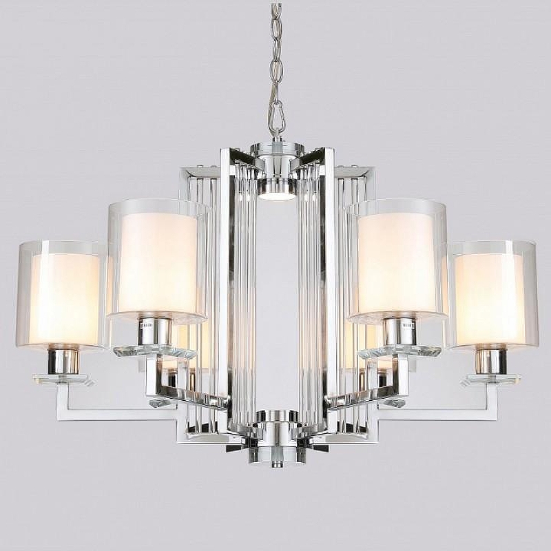 Люстра iLamp King RM6201-6 CR+CL цвет плафона/подвески Белый, Прозрачный, цвет арматуры Хром