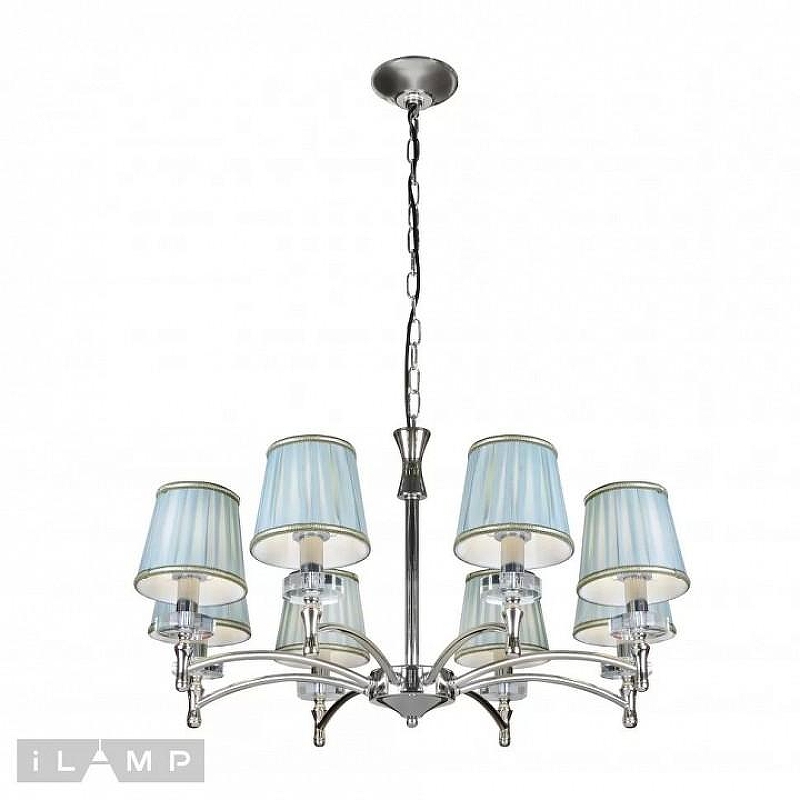 Люстра iLamp Olivia 82336/8 CR цвет плафона/подвески Бирюзовый, цвет арматуры Хром