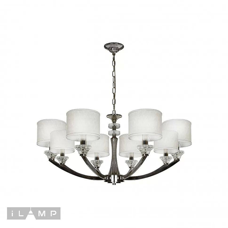 Люстра iLamp Oxford 85175/8 CR цвет плафона/подвески Белый, цвет арматуры Хром