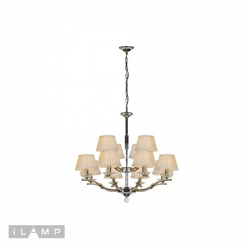 Люстра iLamp Vivaldi 85125/8+4 CR цвет плафона/подвески Белый, Прозрачный, цвет арматуры Хром