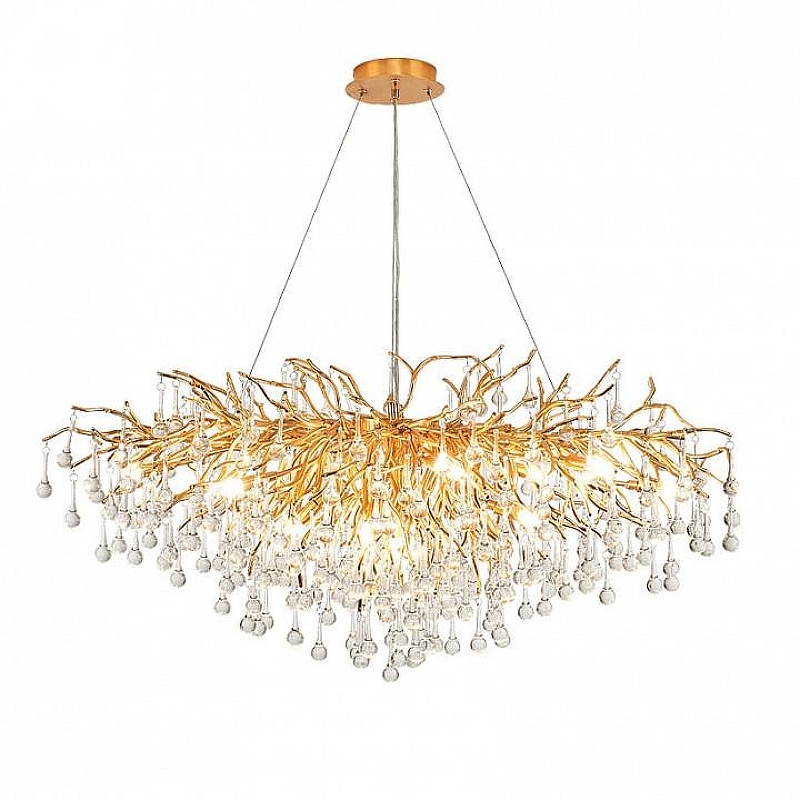 Люстра Imperiumloft Droplet Chandelier 40,2695 цвет плафона/подвески Прозрачный, цвет арматуры Золото
