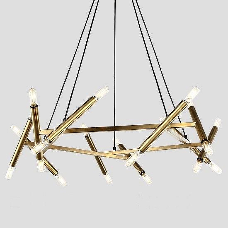 Люстра Imperiumloft Jonathan Brown1ng Le Pentagone Chandel1er 20 L1ght 40.2364 цвет арматуры Латунь