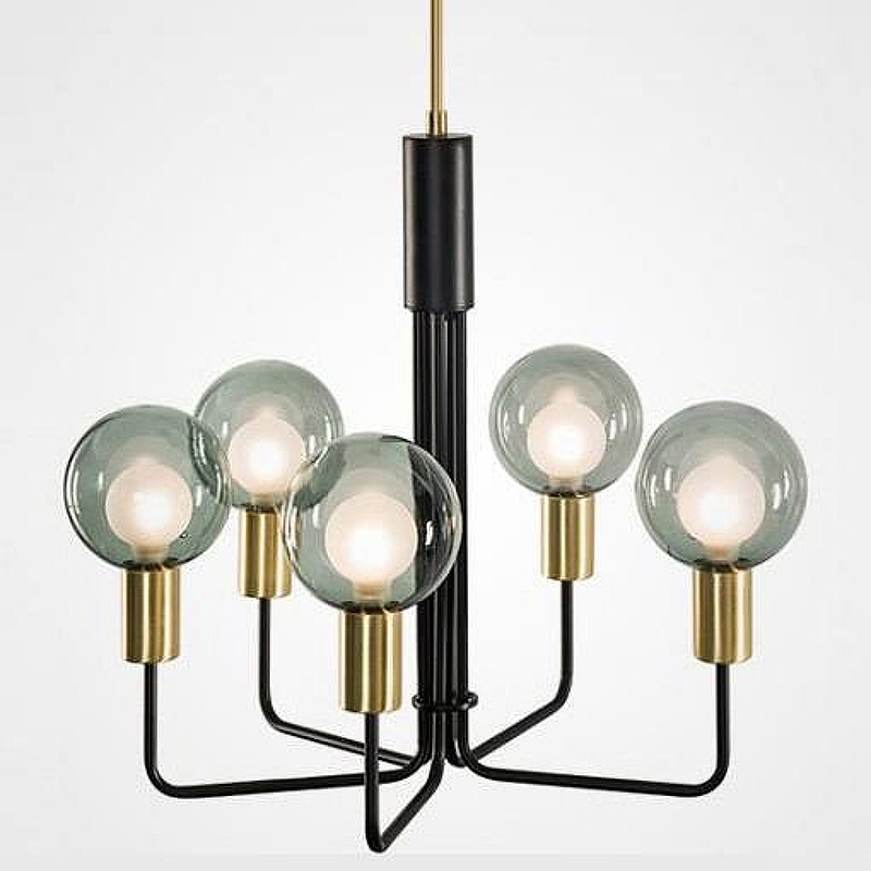 Люстра Imperiumloft Pearl Grey PEARL01 цвет плафона/подвески Серый, цвет арматуры Латунь, Черный