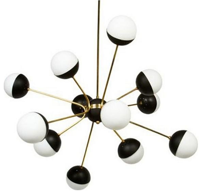 Люстра Imperiumloft Rew1re Custom Orb Chandel1er 1n 1950 40.1328.MT.20.CH цвет плафона/подвески Белый, Черный, цвет арматуры Латунь