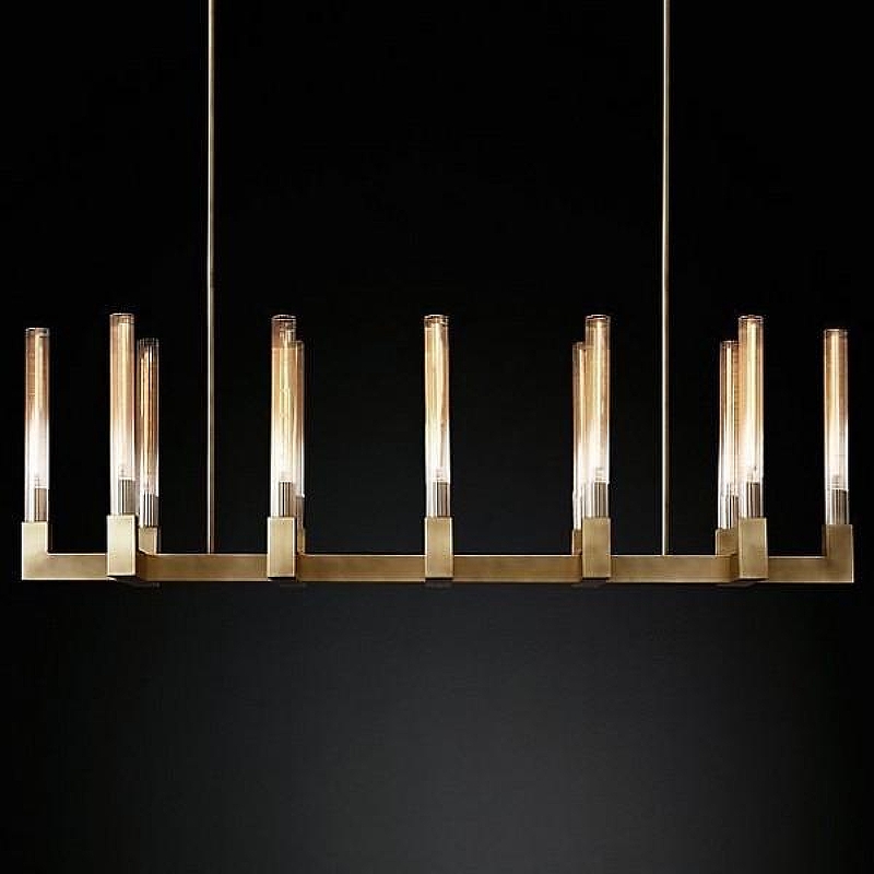 Люстра Imperiumloft Rh Canelle L1near Chandel1er 12 Modern Brass 40.1549 цвет плафона/подвески Прозрачный, цвет арматуры Латунь