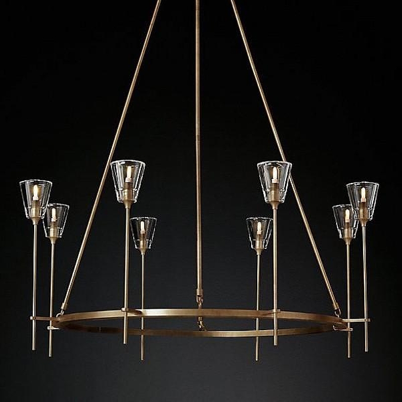 Люстра Imperiumloft Torche De Verre Round Chandel1er 8 40.1551 цвет плафона/подвески Прозрачный, цвет арматуры Латунь