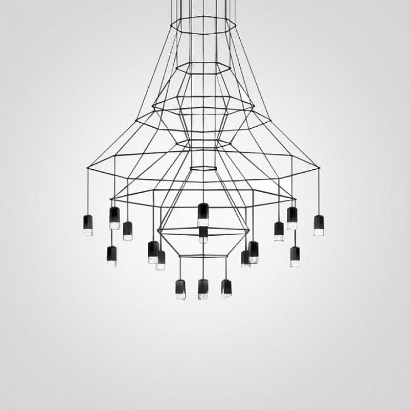 Люстра Imperiumloft Vibia Wireflow 40,1635 цвет плафона/подвески Прозрачный, цвет арматуры Черный