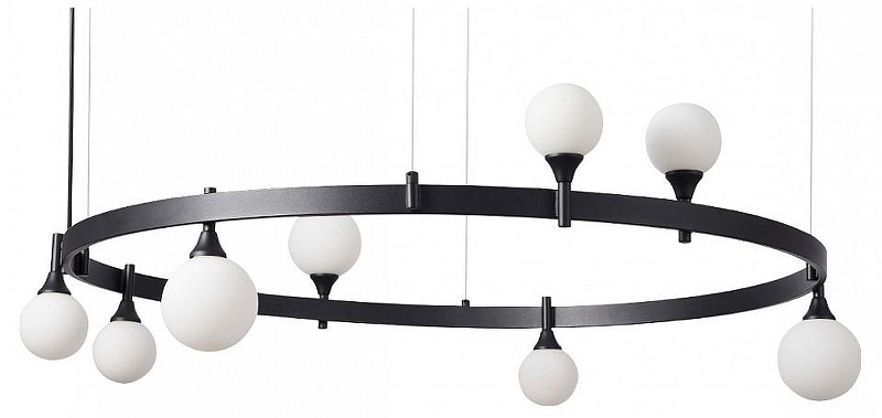 Люстра Kink Light Бьянки 07808-8,19 цвет плафона/подвески Белый, цвет арматуры Черный