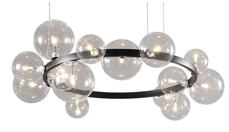 Люстра Kink Light Иона 07608-15A,19 цвет плафона/подвески Прозрачный, цвет арматуры Черный