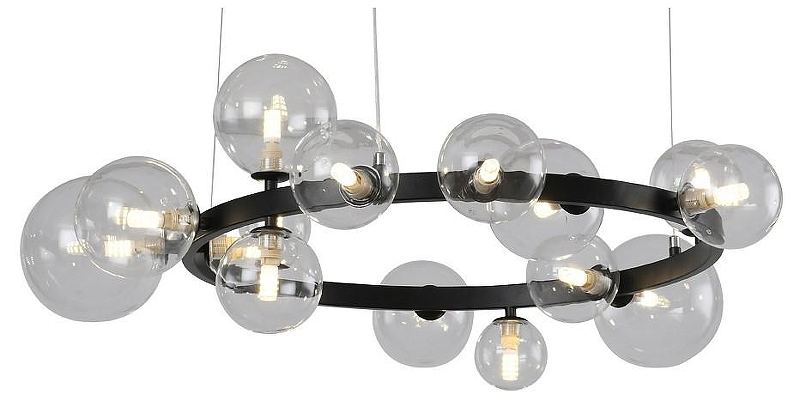 Люстра Kink Light Иона 09408-15,19 цвет плафона/подвески Прозрачный, цвет арматуры Черный